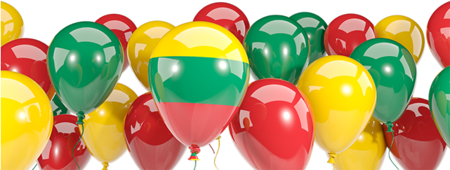 Lithuania Flag With Balloons Clipart (640x480), Png Download