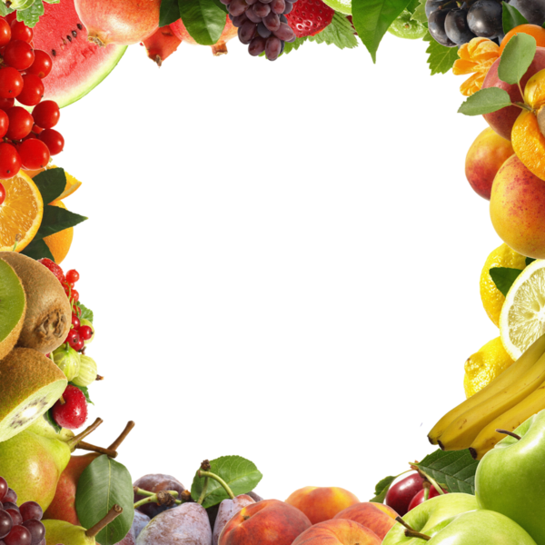 Moldura De Frutas Png - Healthy Food Borders And Frames Clipart (600x600), Png Download