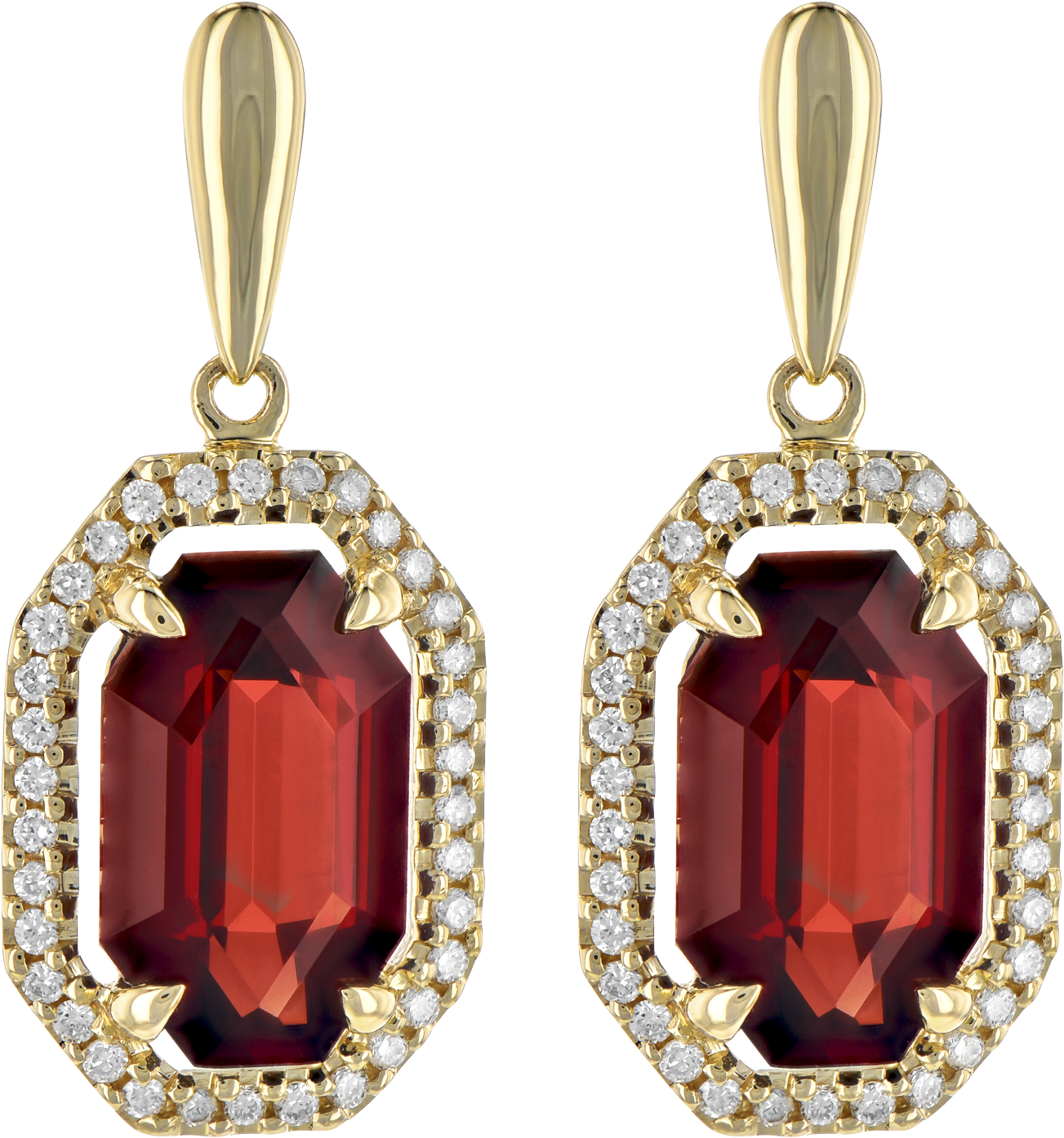 Garnet And Diamond Earrings Allison Kaufman - Earrings Clipart (2100x1500), Png Download