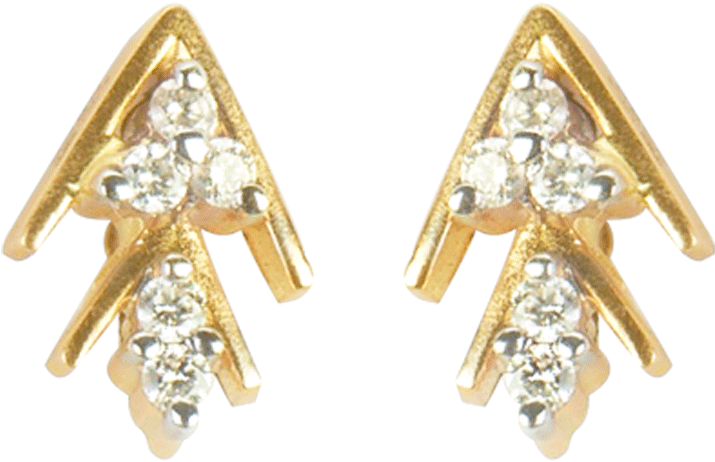 18kt Yellow Gold And Diamond Earring - Earrings Clipart (1000x1000), Png Download