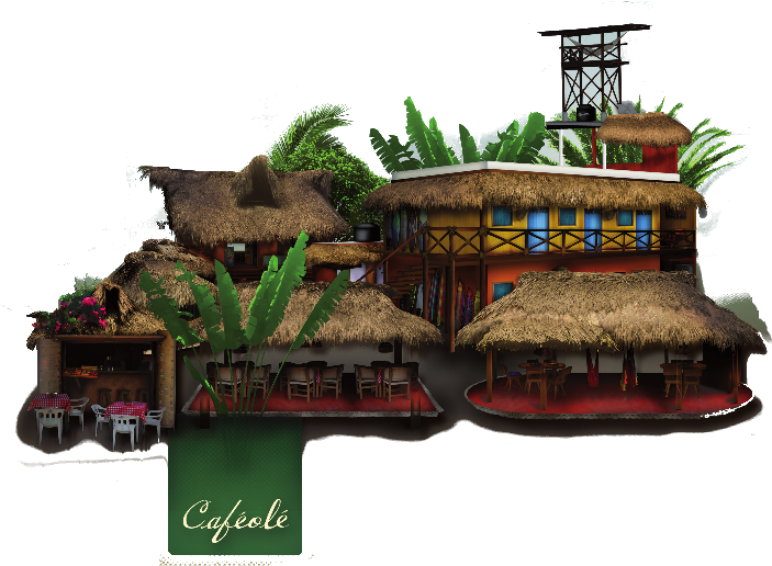 Rooms Apartments Cabanas Restaurant Grocery Clipart (720x515), Png Download