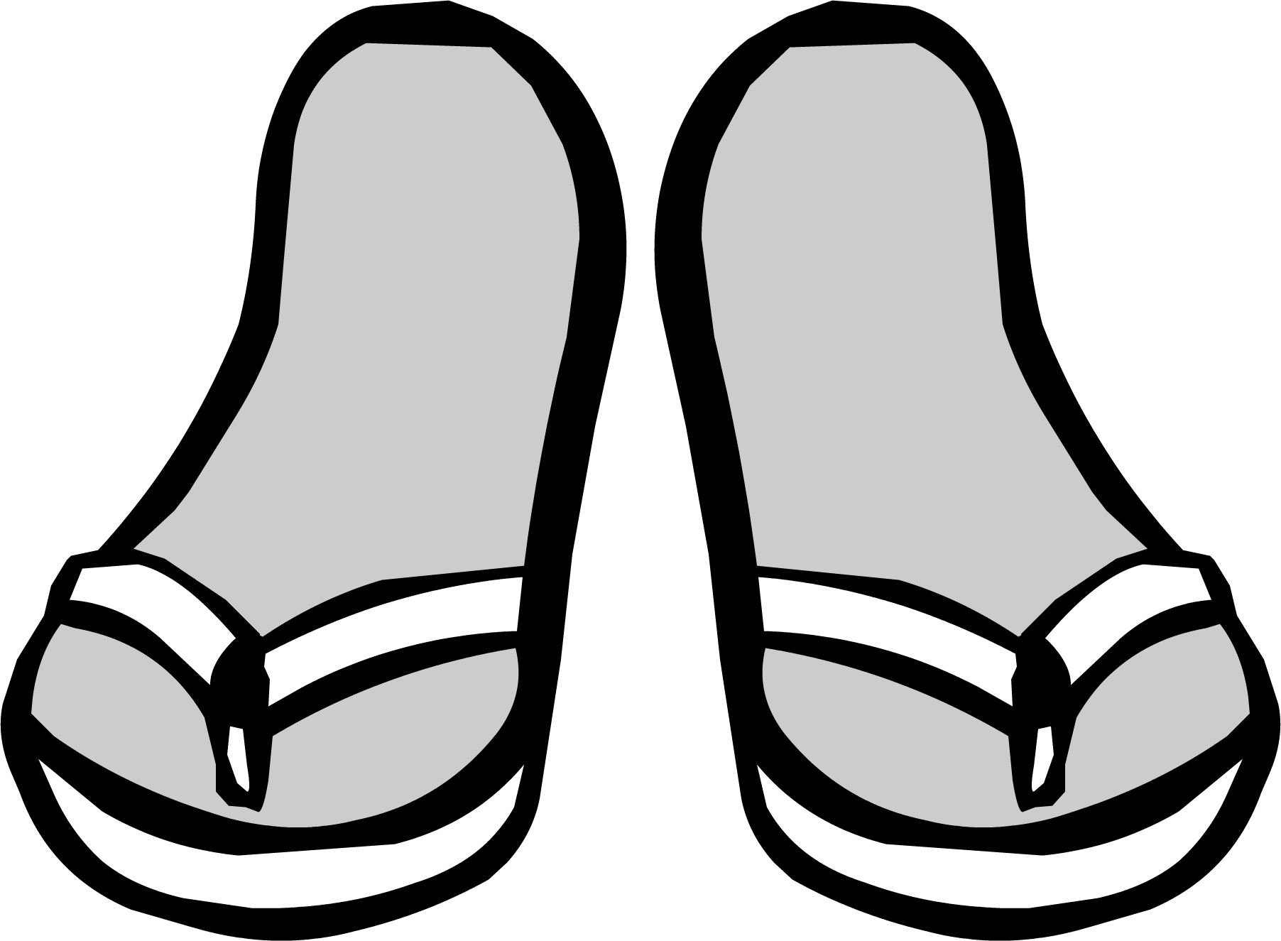 White Sandals Clipart (1804x1325), Png Download