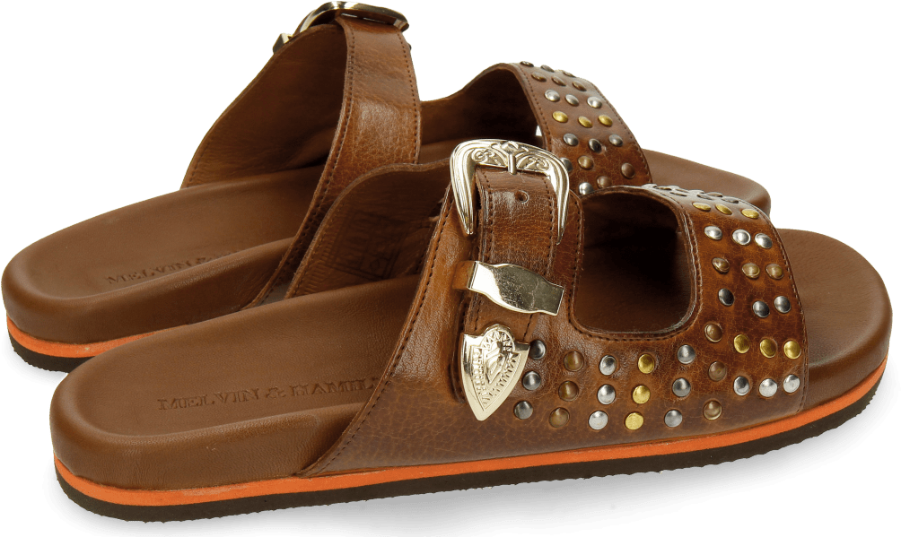 Sandals Helen 4 Tan Rivets Multi Clipart (1024x1024), Png Download