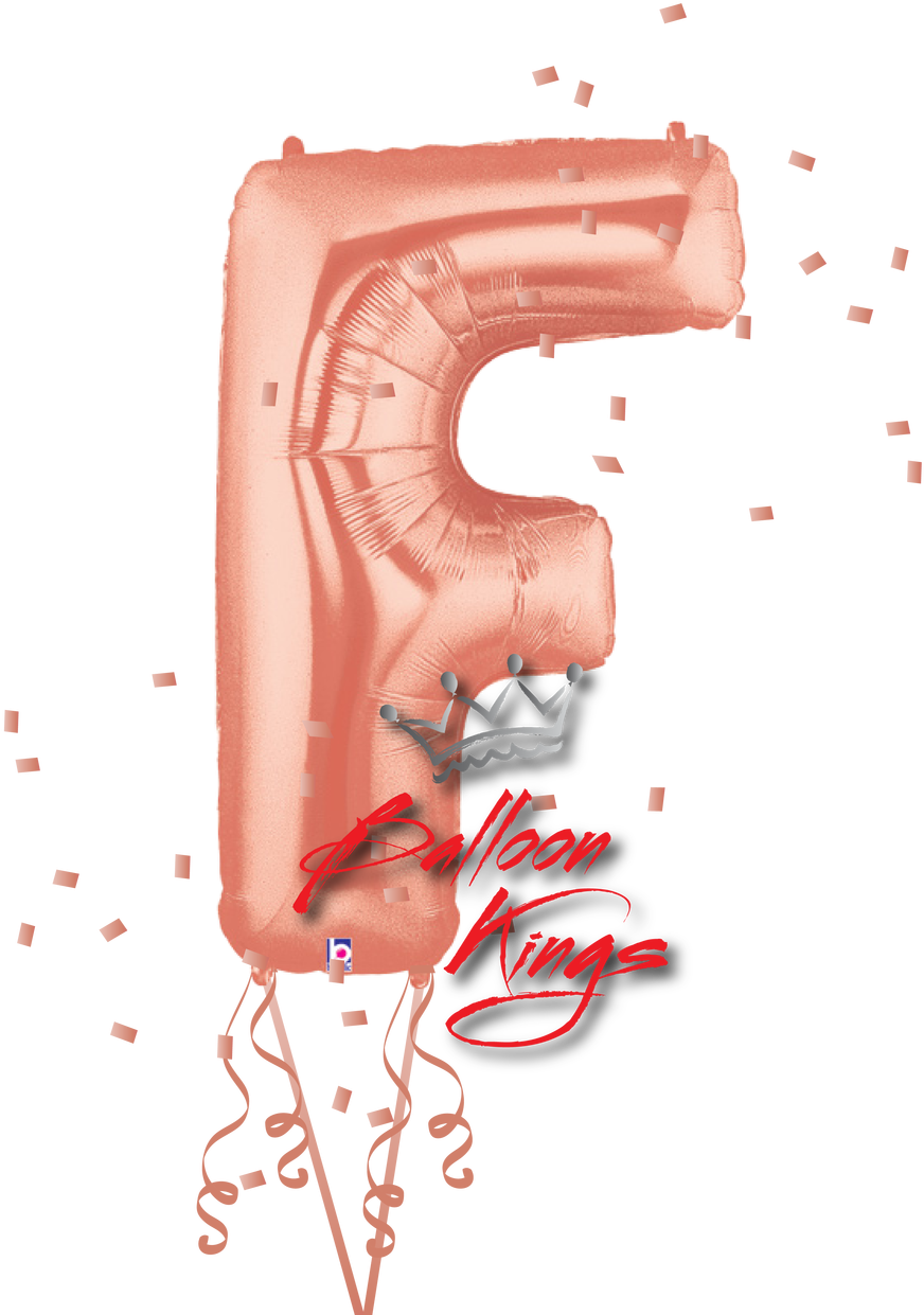 Rose Gold Letter F - Balloon Clipart (1280x1280), Png Download