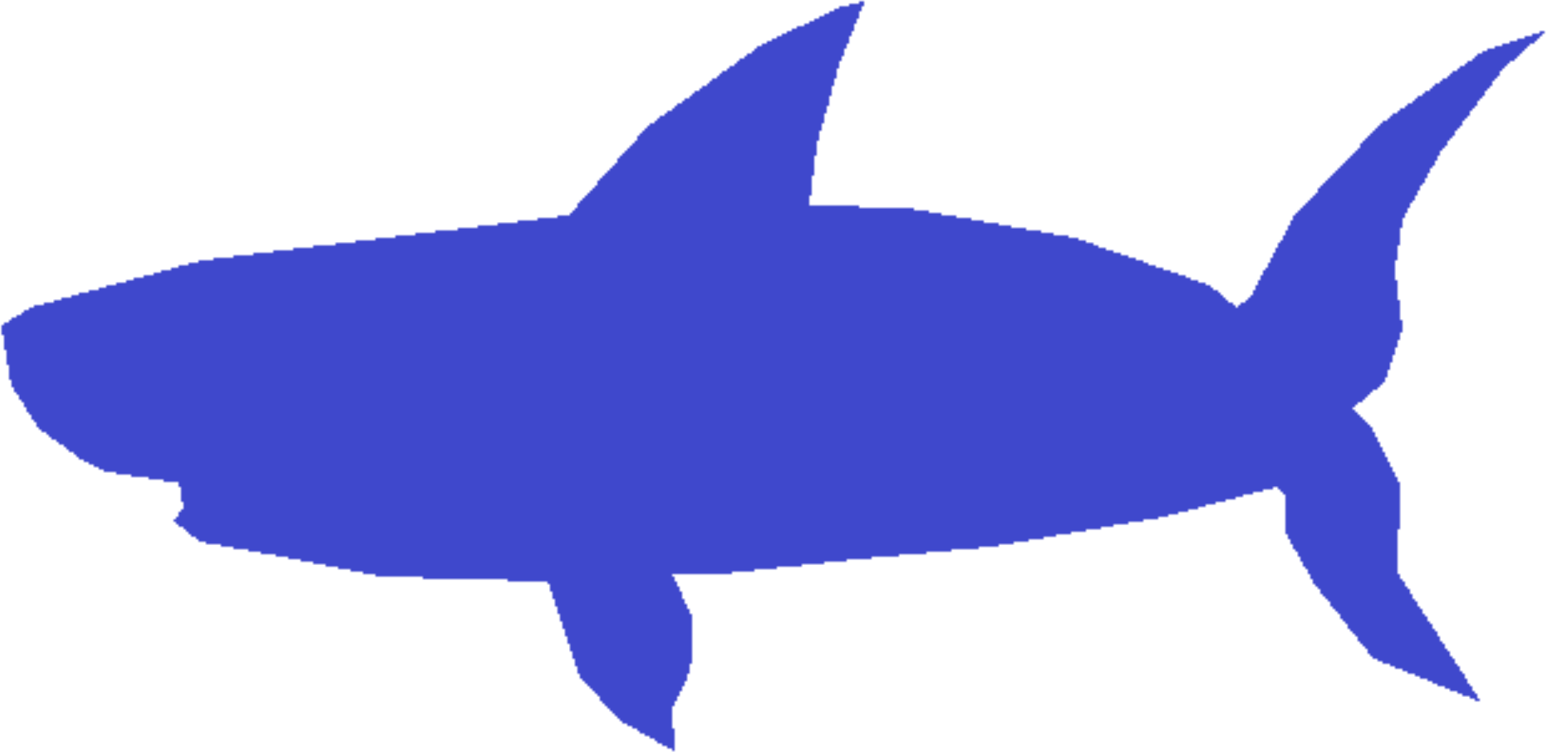 Shark 3 Bclipart - Clipart Shark - Png Download (2247x1094), Png Download