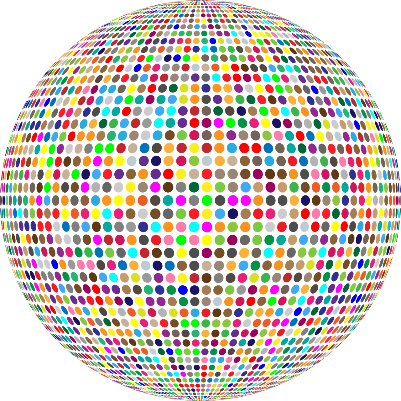 Circles Colorful Confetti - 3d Circles Clipart (1280x1280), Png Download