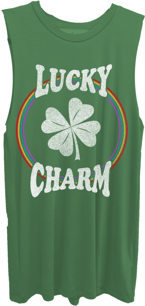 Patrick's Day "lucky Charm" Muscle Tank Clipart (894x1024), Png Download