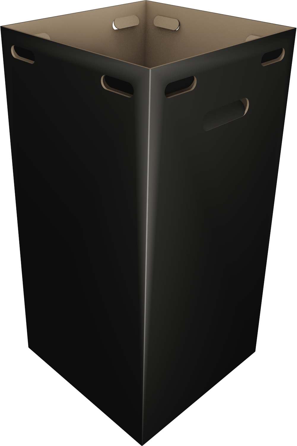 16x16x31 Black Cardboard Bin Clipart (1001x1503), Png Download