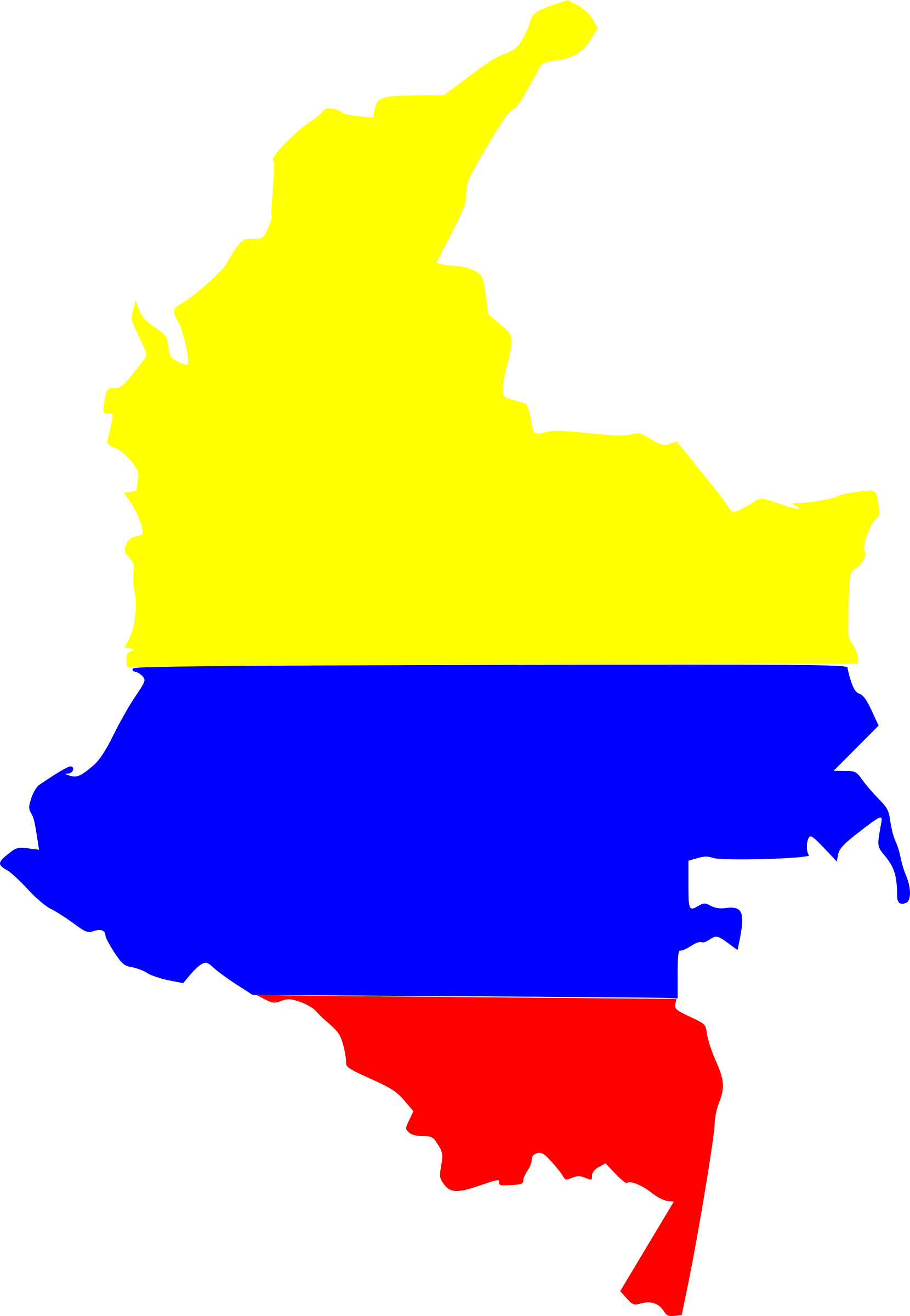 Png - Colombia Flag Map Clipart (1660x2400), Png Download