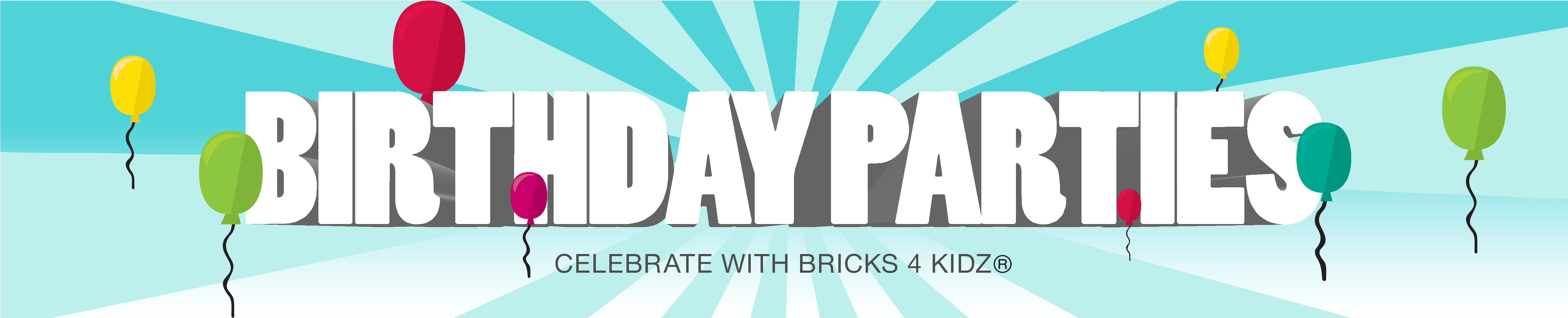 Bricks 4 Kidz Birthday Party - Graphic Design Clipart (5120x1342), Png Download