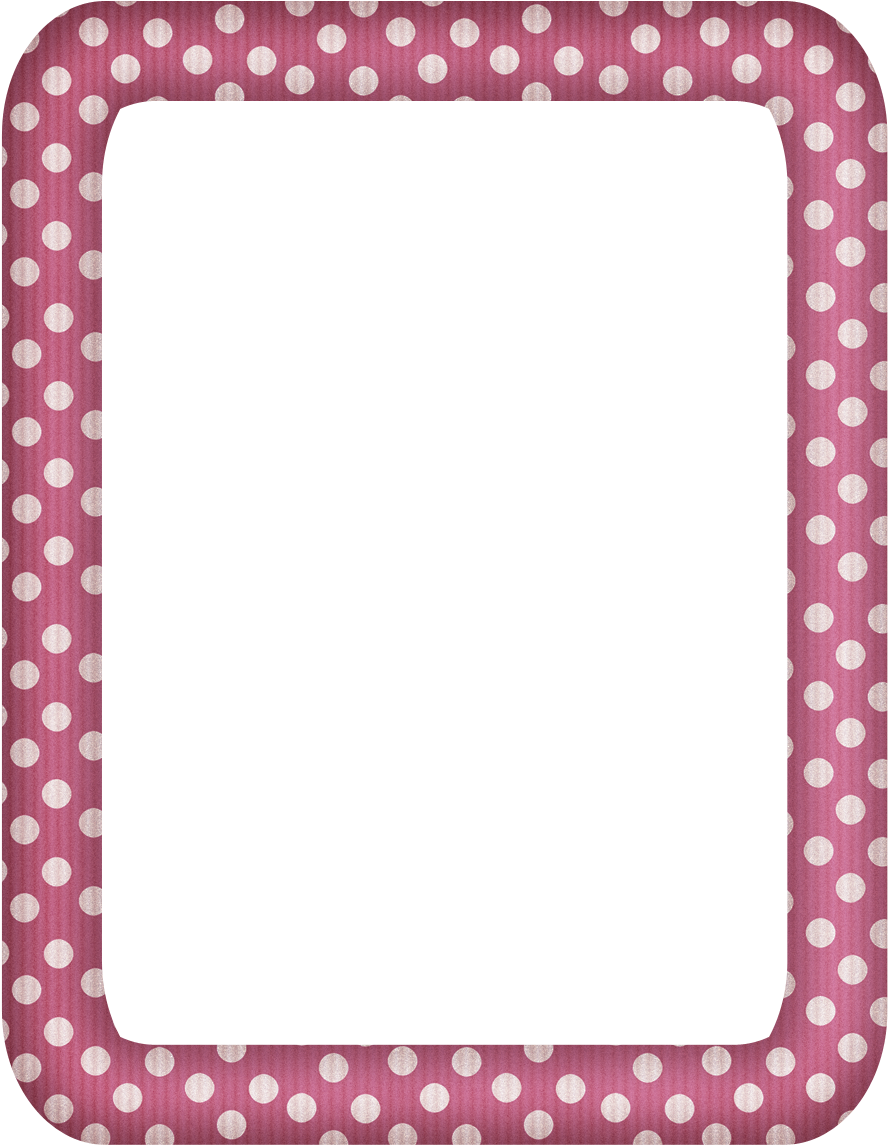 Free Faded Pink Polka Rectangle Digi Scrapbook Frame - Picture Frame Clipart (951x1200), Png Download