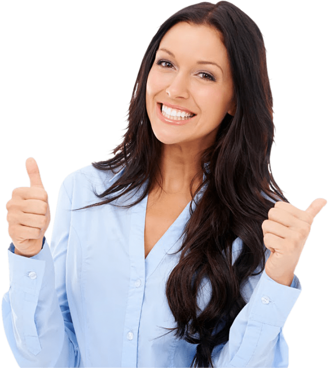 Mujer Png - Thumbs Up Woman Png Transparent Clipart (700x765), Png Download