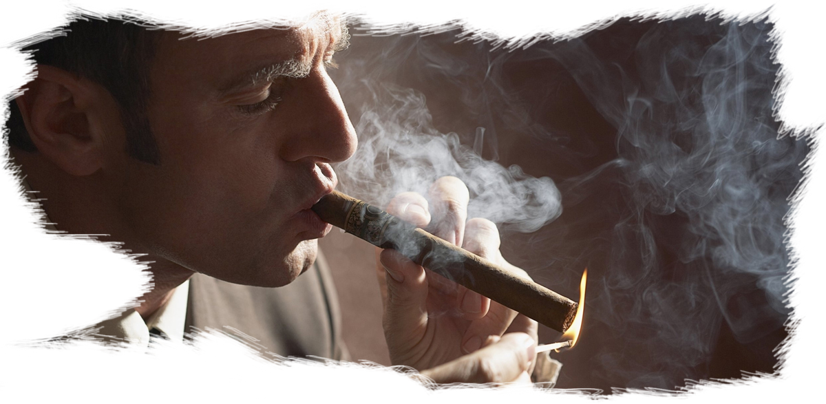 Cigars Cigarettes More The Best Smoke Shop - Man Smoking A Cigar Clipart (1200x587), Png Download