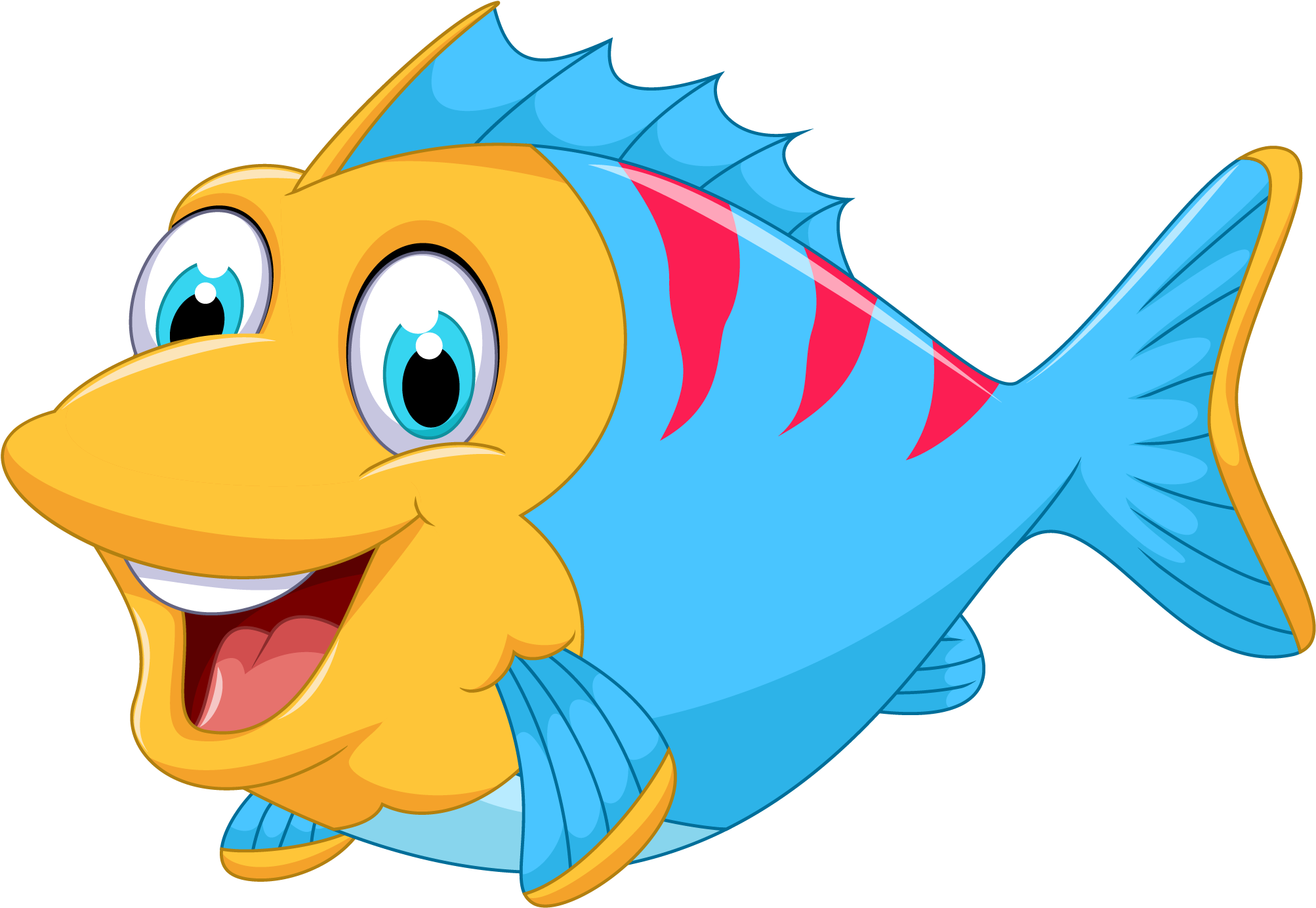 Cute Fish Vector Marine Cartoon Png Download Free Clipart Transparent Png (2083x2083), Png Download