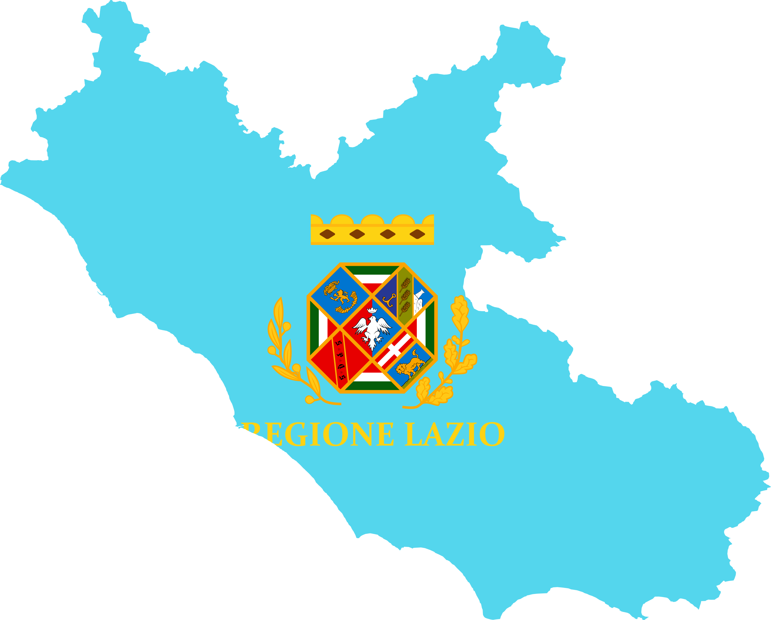 Flag Map Of Lazio - Suddivisione Del Lazio Clipart (2545x2048), Png Download