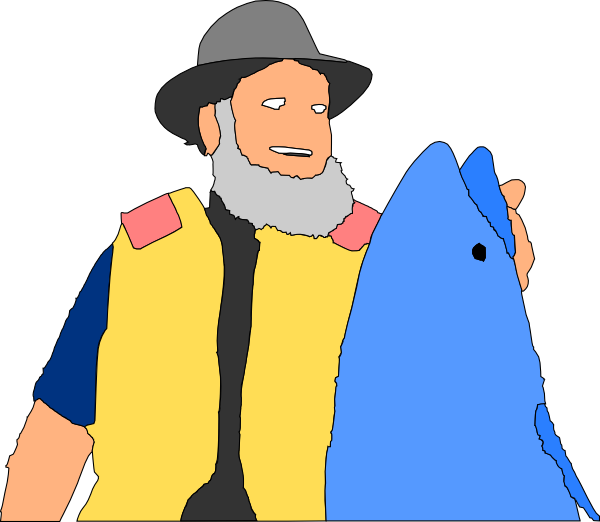 Fish - Man Catching Fish Png Clipart (600x522), Png Download