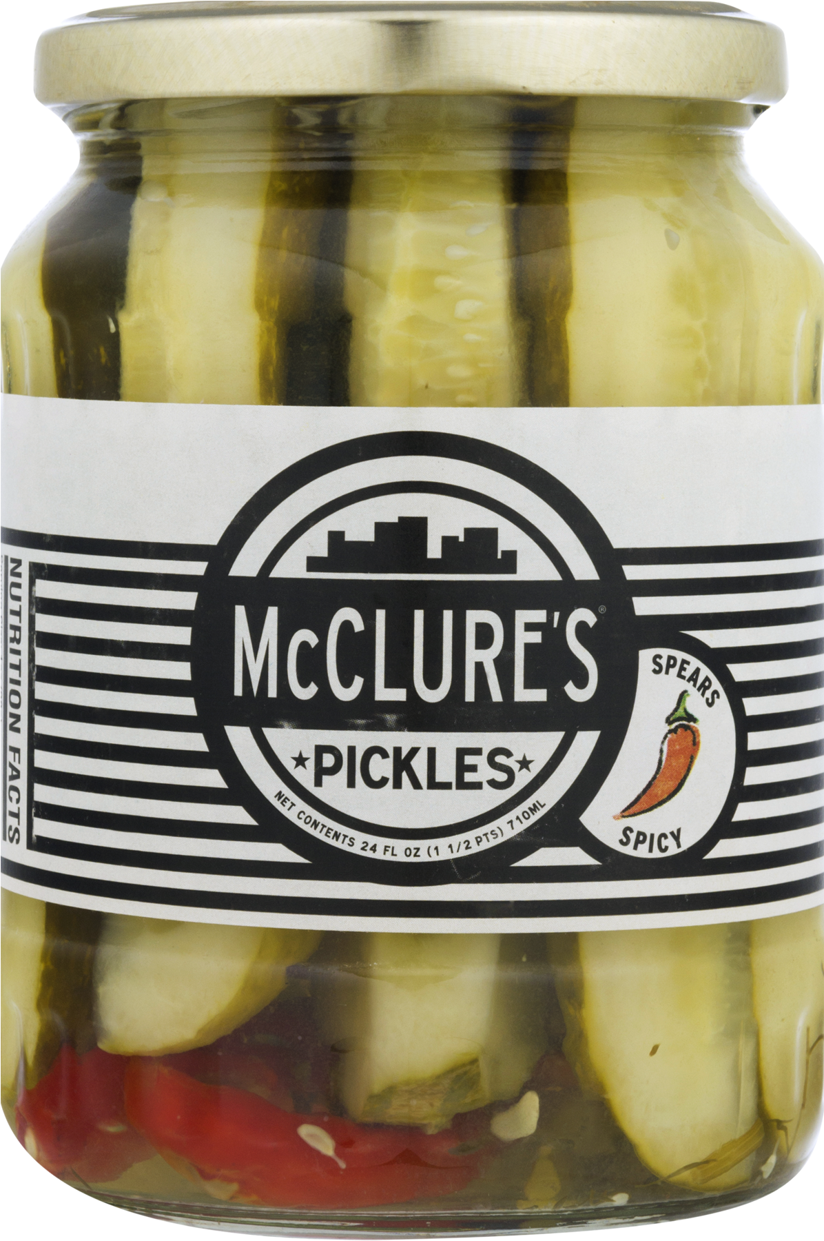 Mcclure's Spicy Dill Pickle Spears, 24 Fl Oz - Mcclure's Spicy Pickles Clipart (1800x1800), Png Download