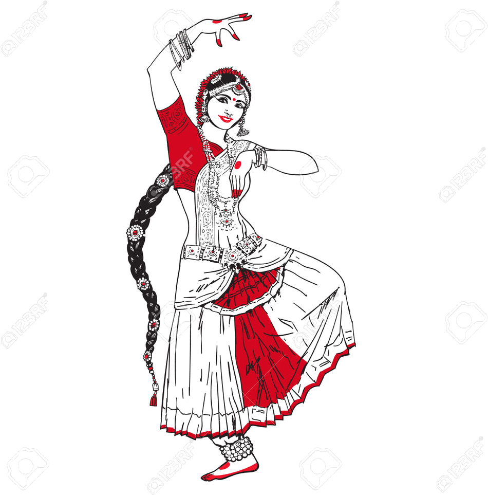 Odissi Dance Clipart - Dancing Girl - Png Download (1006x1006), Png Download