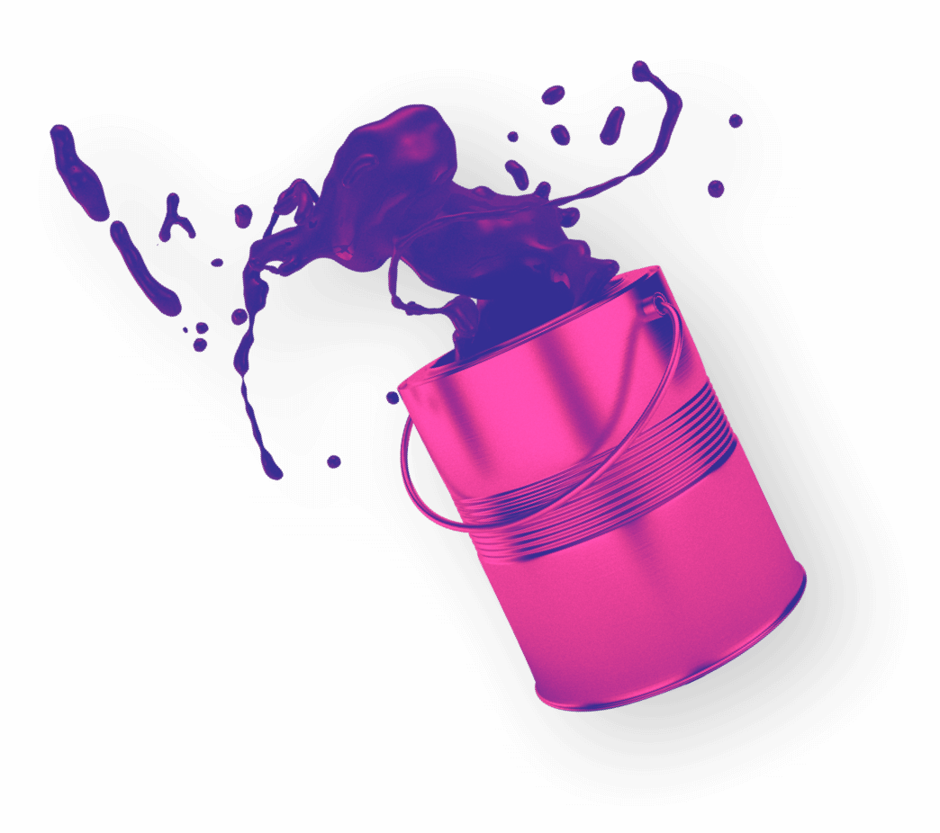 Paint Can With Paint Splashing Out Of It Clipart (1044x926), Png Download