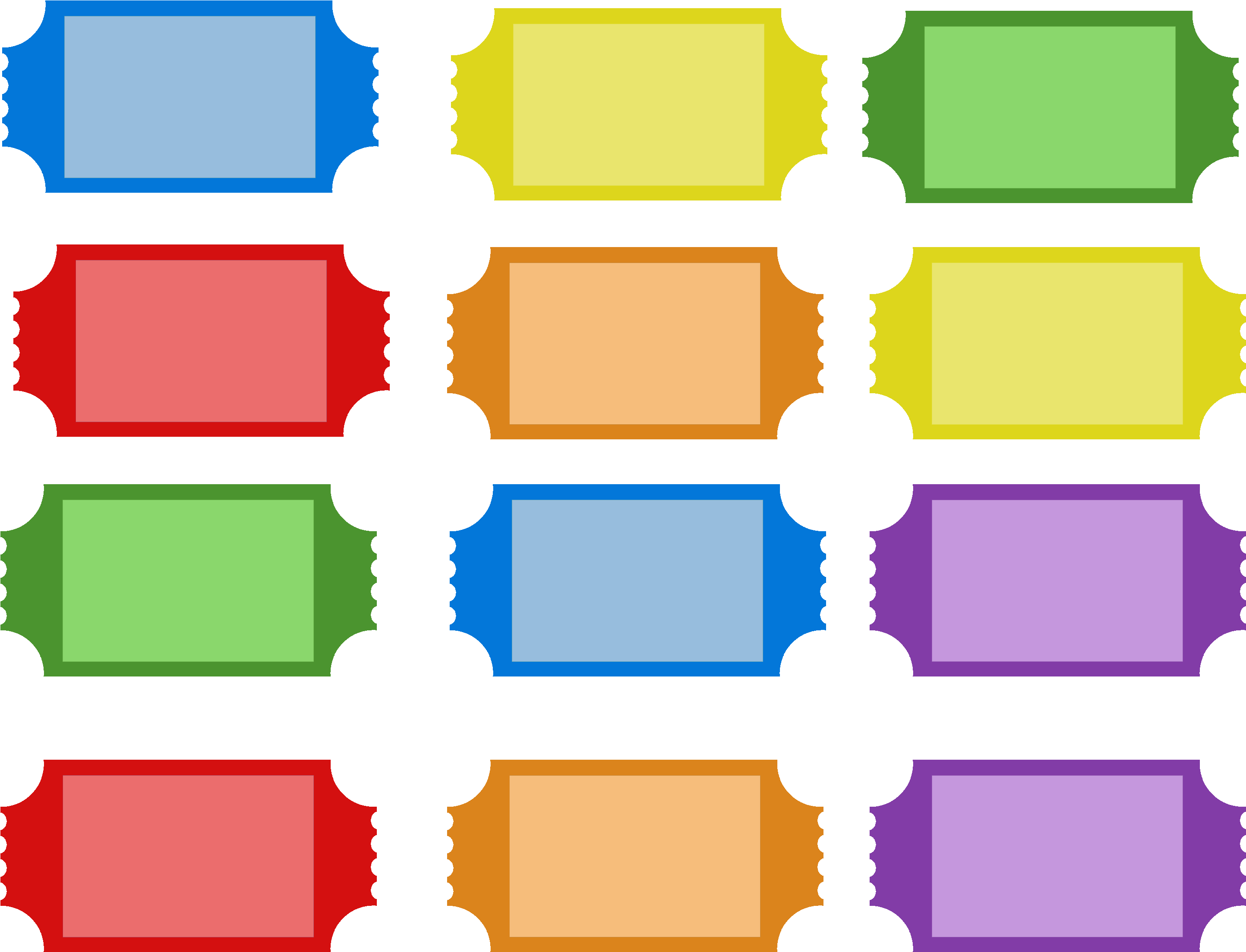 Tickets - Blank Reward Tickets Clipart (3000x2562), Png Download