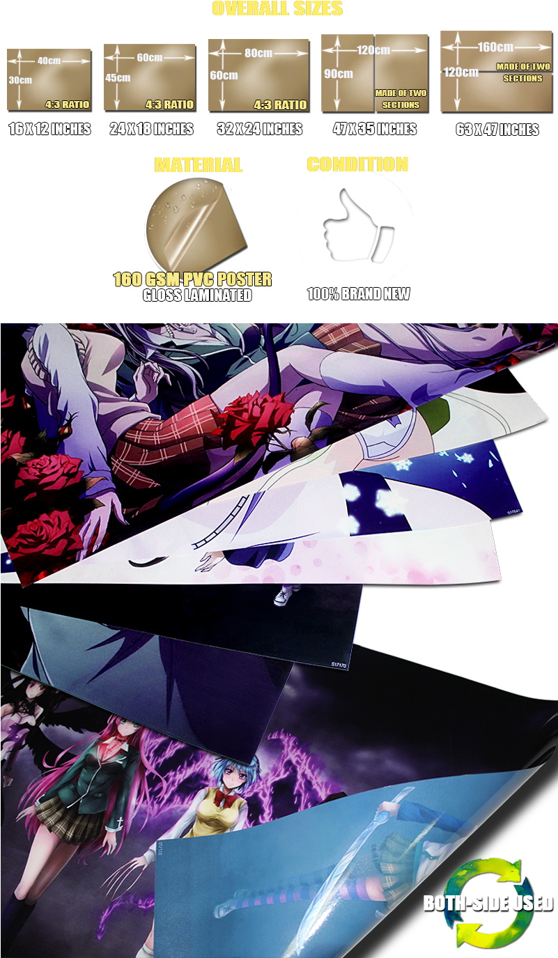 Rosario Vampire Anime Wall Print Poster Decor , Png Clipart (801x1375), Png Download