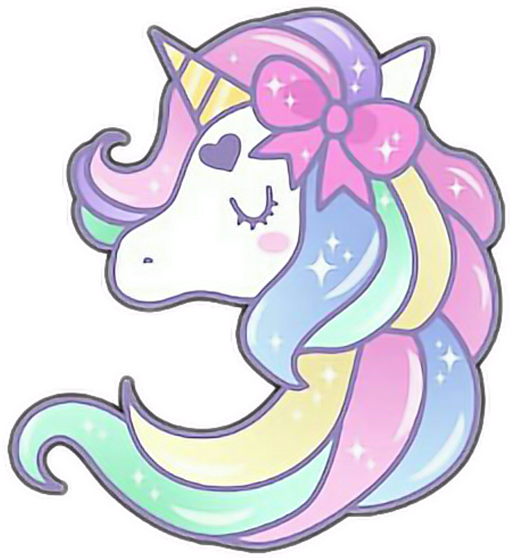 #rainbow #cute #unicorn Clipart (1024x1120), Png Download