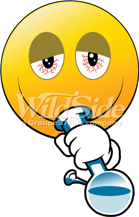 Emoji Smoking Bong Light/dark Garments Only - Smoking A Bong Cartoon Clipart (709x709), Png Download