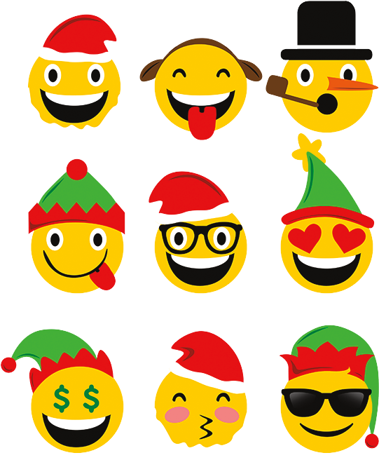 Christmas Emojis Clipart (675x675), Png Download