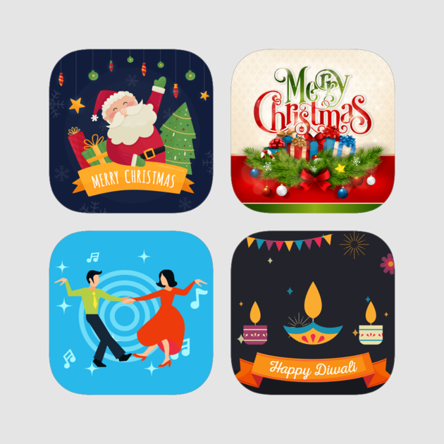 Christmas With Night Party Stickers 4 Clipart (630x630), Png Download