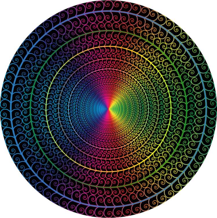 Circle Spiral Computer Icons Rainbow Tree Clipart (749x750), Png Download