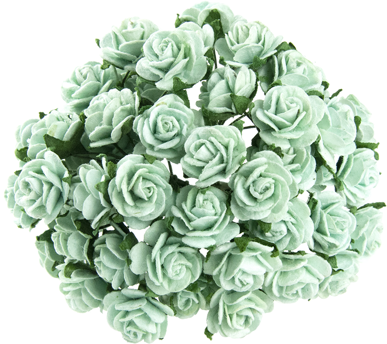 Pastel Green Mulberry Paper Open Roses Clipart (800x800), Png Download