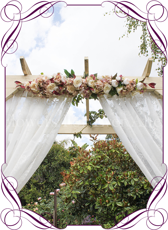 Vintage Pastel Wedding Arbor / Arch & Table Decoration - Flower Clipart (608x822), Png Download
