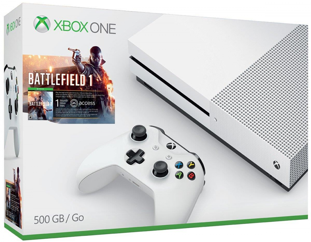 10 Pcs Xbox One S 500gb Console Battlefield 1 Bundle - Xbox One S Battlefield Bundle Clipart (1000x1000), Png Download