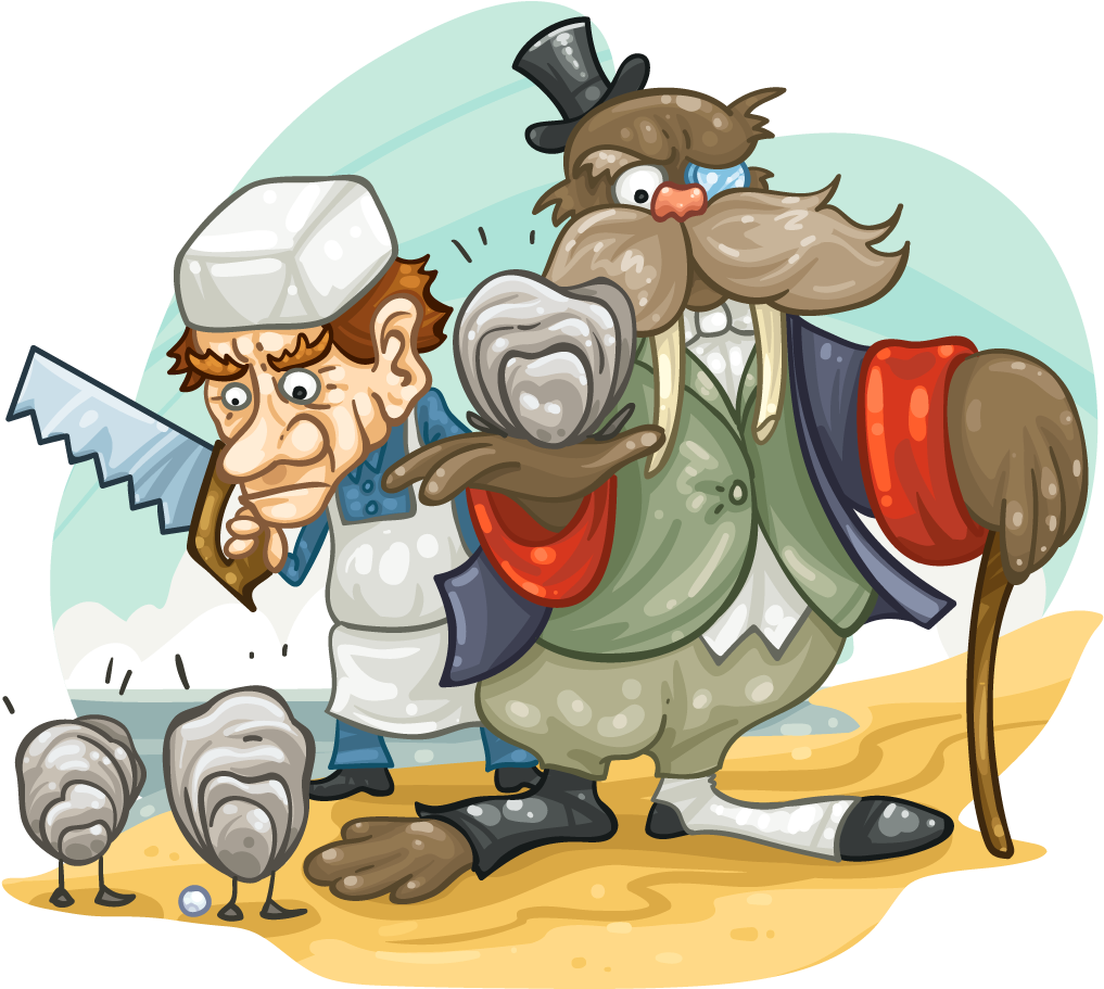 The Walrus And The Carpenter - Cartoon Clipart (1024x1024), Png Download
