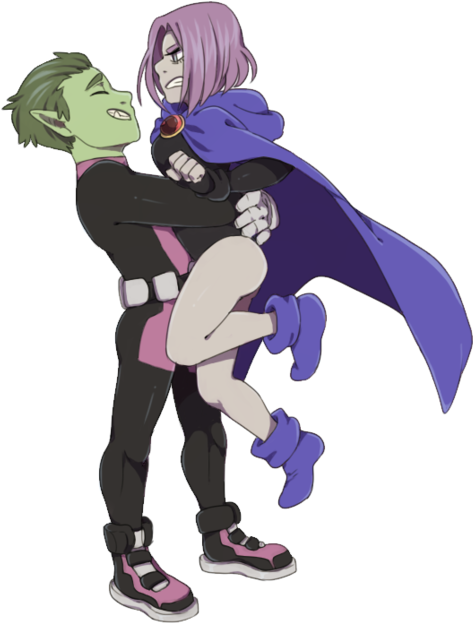 Beast Boy And Raven - Rachel Roth X Garfield Logan Clipart (500x646), Png Download