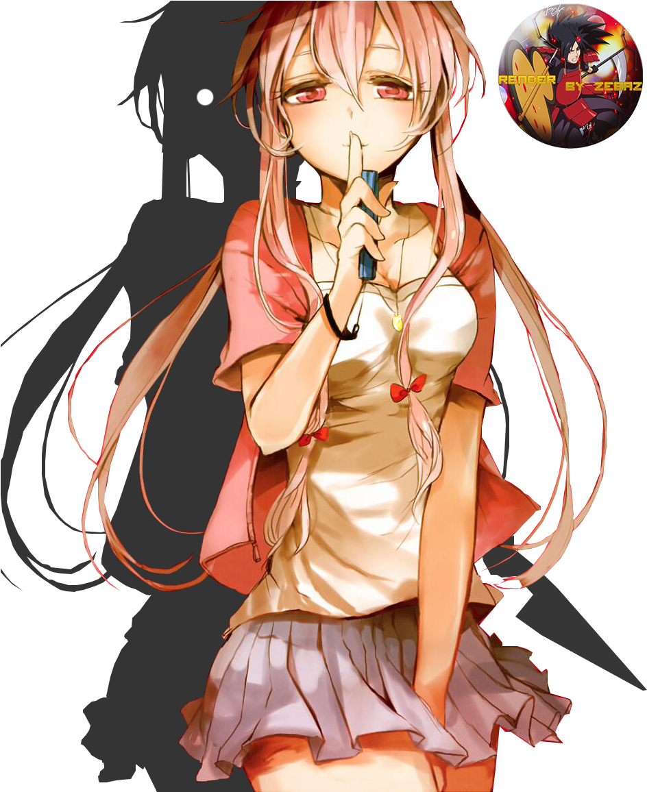 Mirai Nikki, Yuno Gasai, Character Illustration, Anime Clipart (944x1156), Png Download