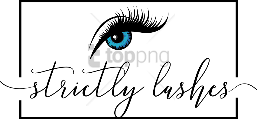 Free Png Eye With Lashes Vinyl Wall Art, Size Medium Clipart (850x393), Png Download