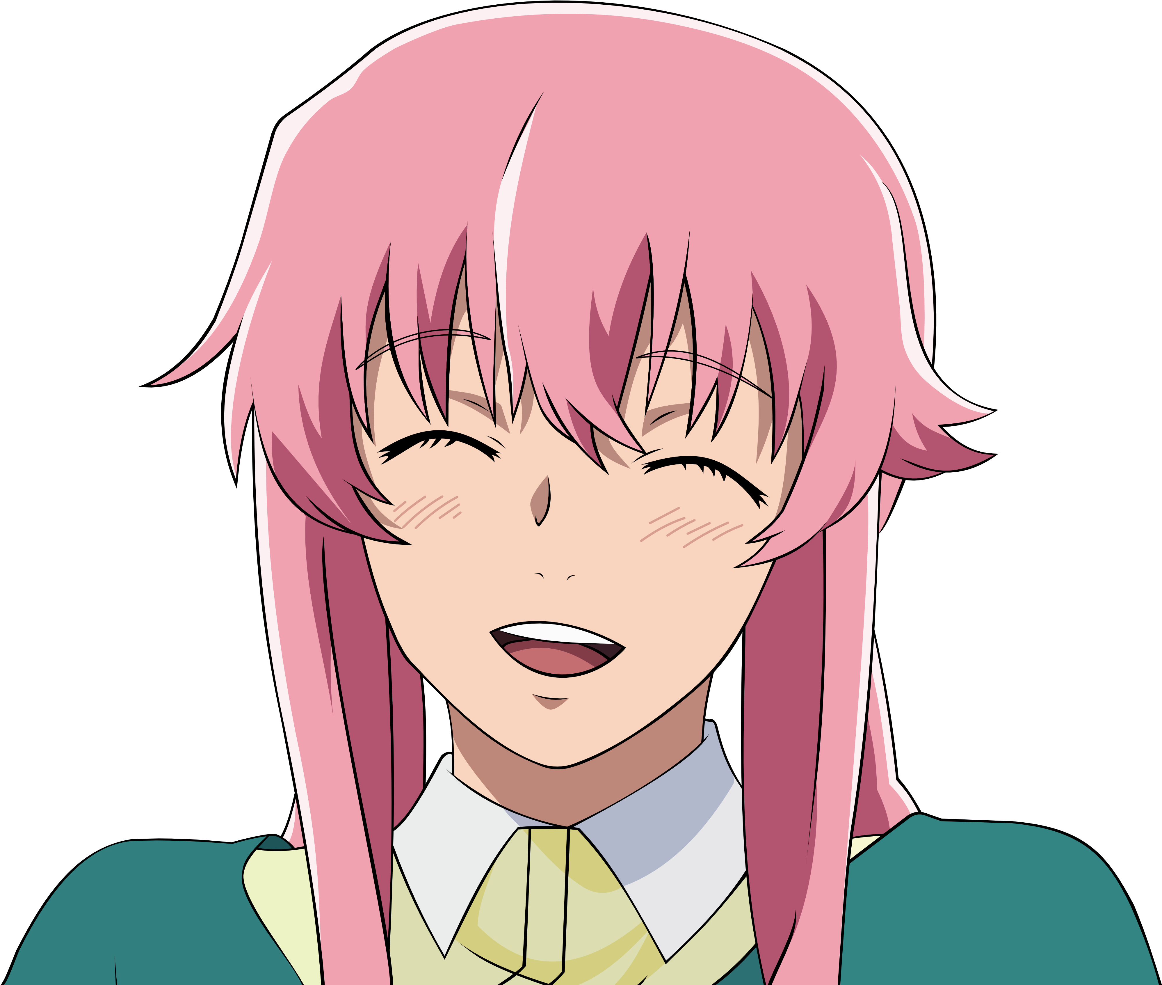 Download Png - Yuno Gasai Happy Png Clipart (3996x3421), Png Download