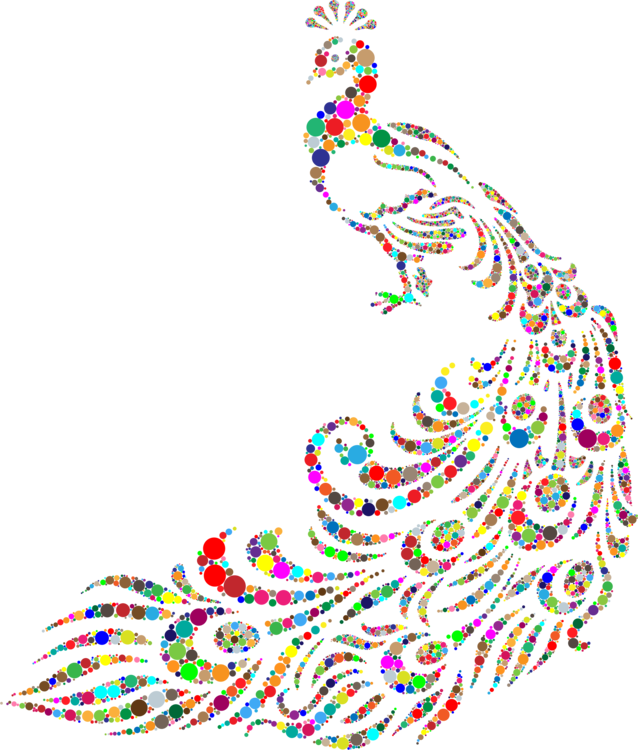Wall Decal Paper Sticker - Peacock Feather Black And White Clipart (638x750), Png Download