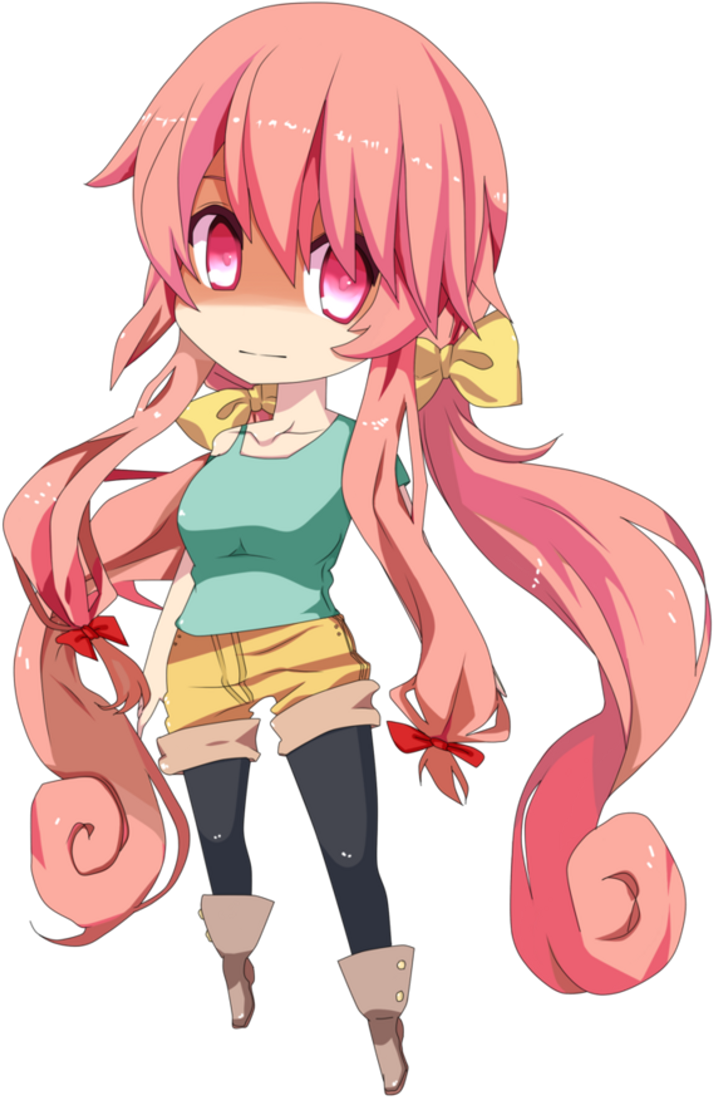 Yandere Yuno Gasai Mirainikki Pelorosa Chibi Yuno The - Mirai Nikki Chibi Png Clipart (1024x1229), Png Download