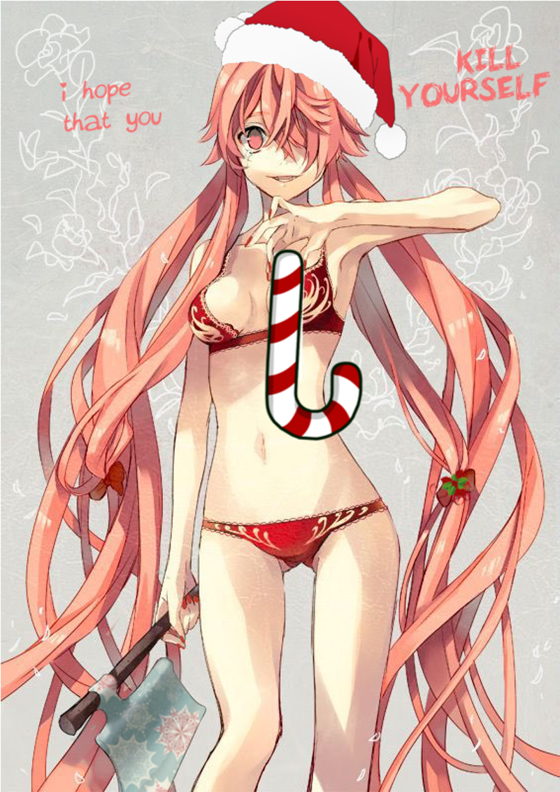 Gasai Yuno Christmas - Future Diary Yuno Sexy Clipart (1131x1131), Png Download