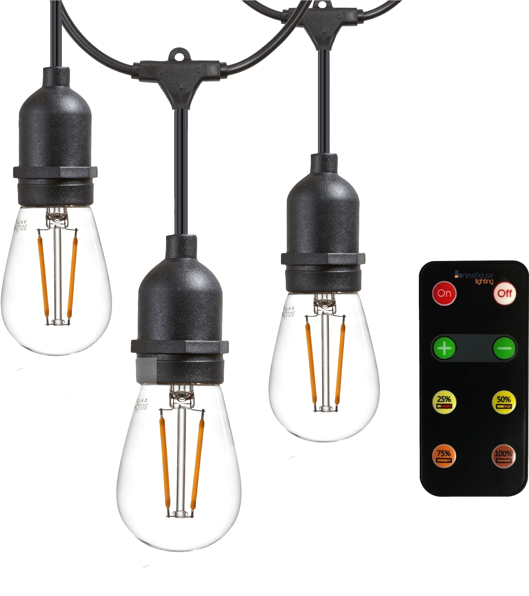 Led String Lights With Weatherproof Technology, Dimmable - 60 Watt String Lights Clipart (2000x2000), Png Download