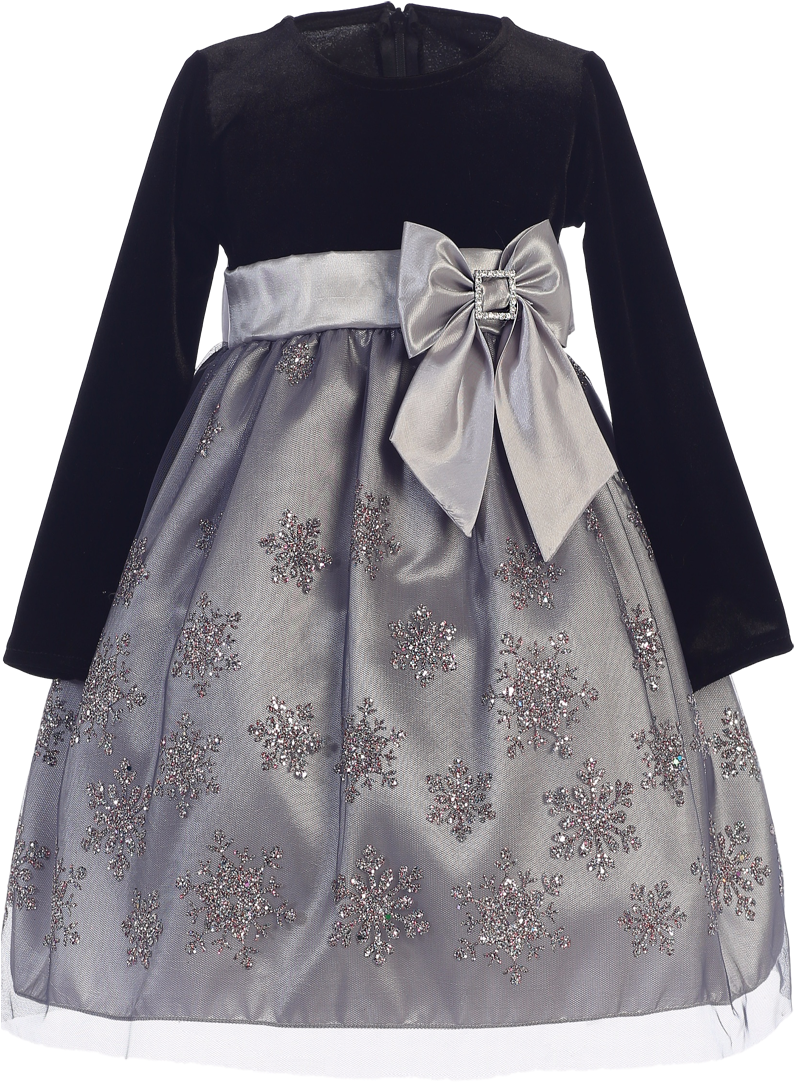 Silver Glitter Snowflake Girls Holiday Dress W - Silver Girls Holiday Dresses Clipart (800x1200), Png Download