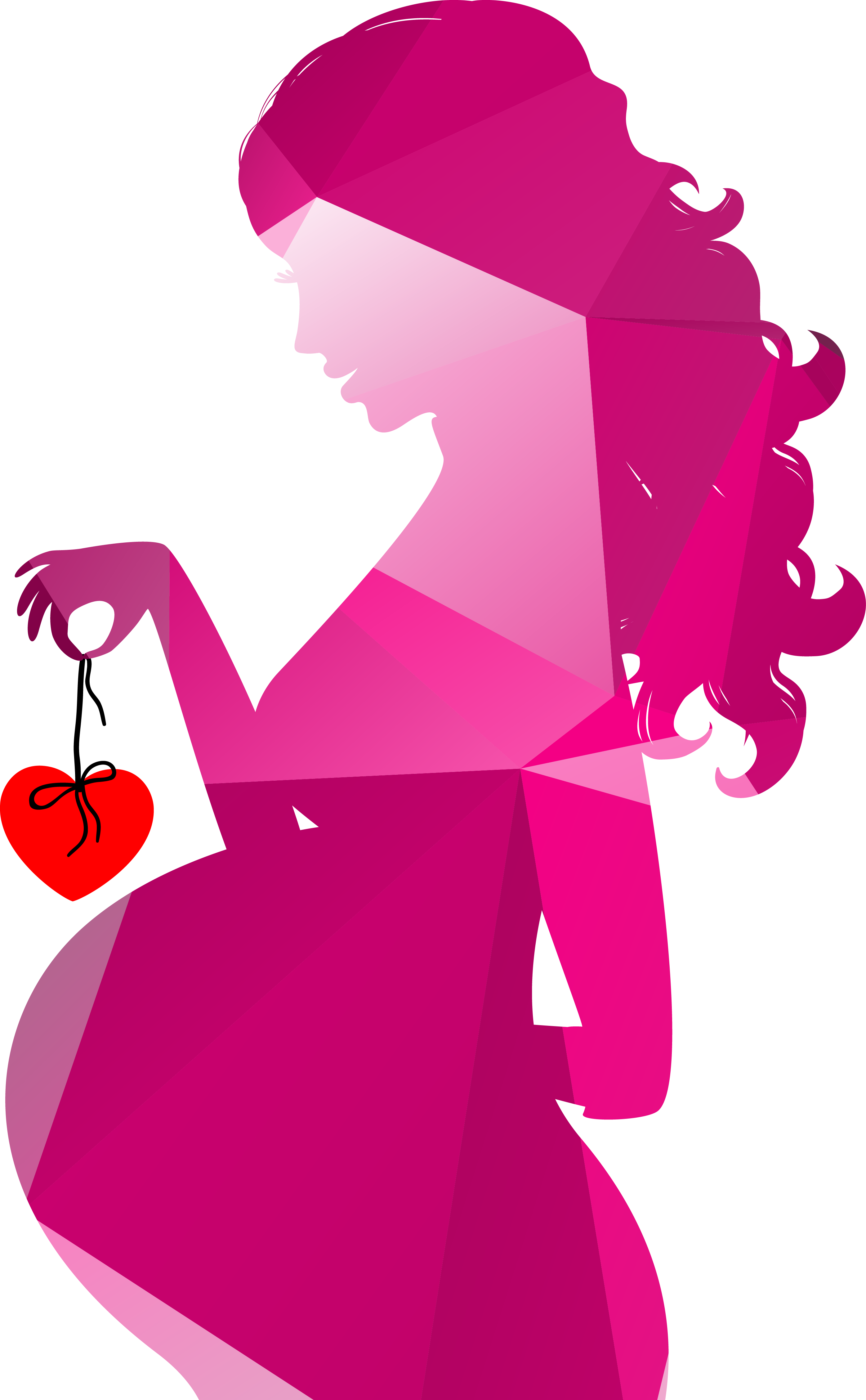Silhouette Clip Art Colorful Geometric Royaltyfree - Pregnant Women Cartoon - Png Download (2792x4512), Png Download