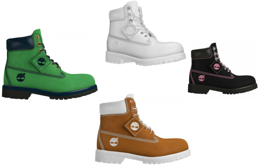 Customize Timberland Black With A Touch Of Green - Work Boots Clipart (883x579), Png Download