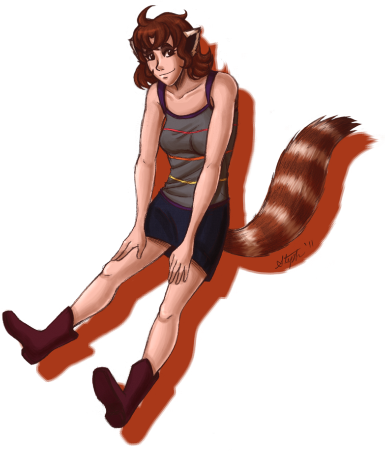 Red Panda Girl Clipart (783x918), Png Download