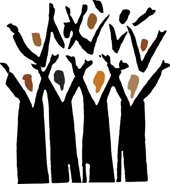 Small - Black Choir Clipart (552x599), Png Download