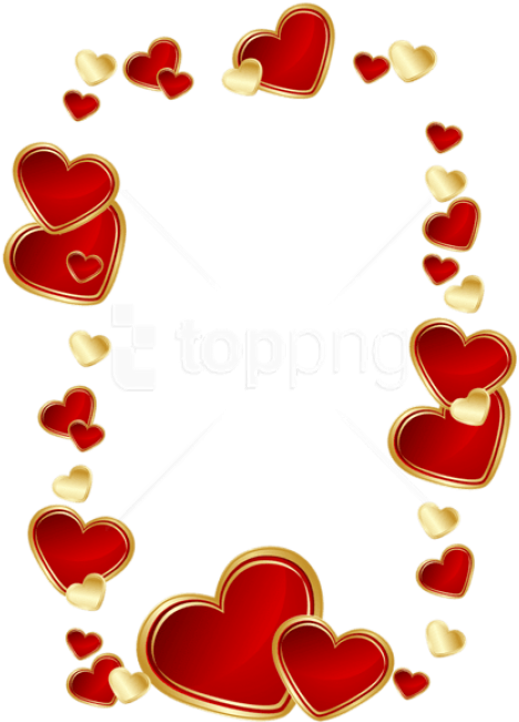 Free Png Download Gold And Red Hearts Decorationpicture Clipart (480x673), Png Download