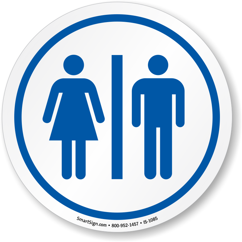 Restrooms Symbol Iso Circle Sign Clipart (800x800), Png Download