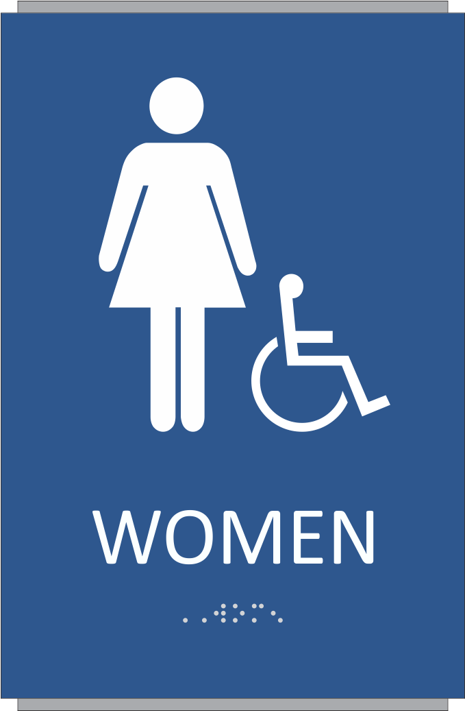Ada Braille Women Restroom Sign Clipart (1050x1050), Png Download
